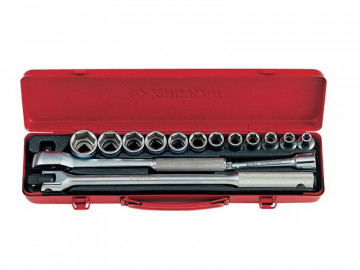 Набор торцевых головок с принадлежностями 1/2&quot, шестигранные, 8-27 мм, 15 предметов KING TONY 4501MR