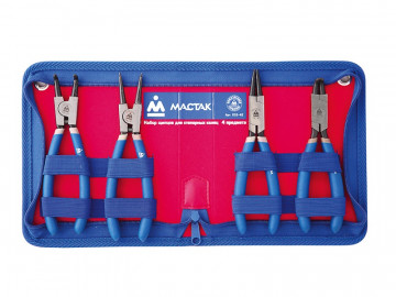 Набор съемников для стопорных колец, в футляре на молнии, 4 предмета МАСТАК 033-4Z
