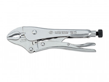 Зажим с фиксатором 180 мм, с закругленными губками KING TONY 6011-07R