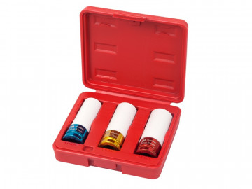 Набор ударных глубоких шестигранных головок 1/2&quot, 17, 19, 21 мм, пластиковое покрытие, кейс, 3 предмета МАСТАК 006-43C