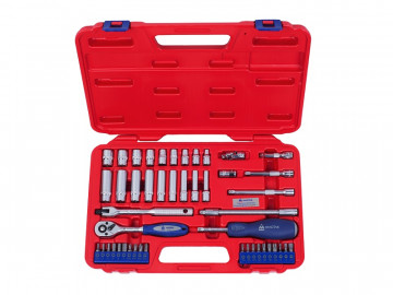 Набор торцевых головок с принадлежностями 1/4&quot, 5-13 мм, 47 предметов МАСТАК 0-247C