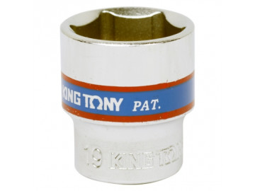 Головка торцевая стандартная шестигранная 3/8, 19 мм KING TONY 333519M