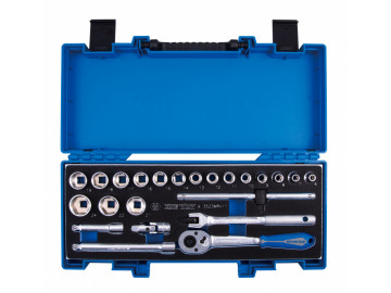 Набор торцевых головок с принадлежностями 3/8, шест-е, 6-24 мм, 23 пр. KING TONY 3523MRV11