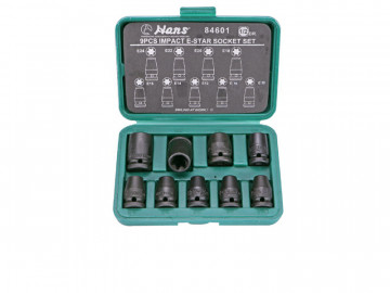 Комплект ударных головок 1/2 E10-E24 9 шт Hans 84601